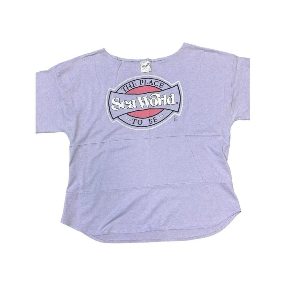 Vintage 1988 Cropped Cal Pacific Designs Sea World Tshirt Size Large